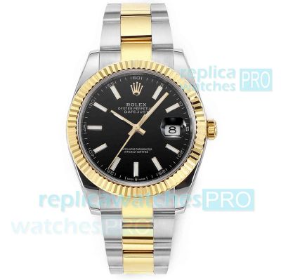 DD factory Luxury Rolex Oyster Perpetual Datejust II Two-tone Watch Black Dial 41mm Best Clone 